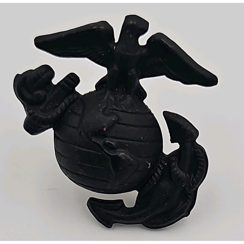 US Marines Hat Pin Globe Anchor Eagle Black Metal USMC